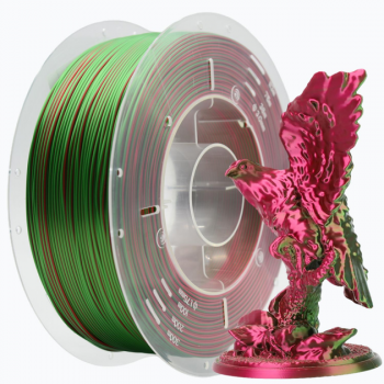 PLA пластик для 3д принтера CREAT3D, 1.75 мм, 2 цвета (Silk Red-Green), 1 кг.
