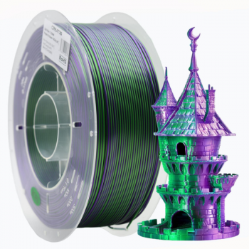 PLA пластик для 3д принтера CREAT3D, 1.75 мм, 2 цвета (Silk Purple-Green), 0,250 кг.