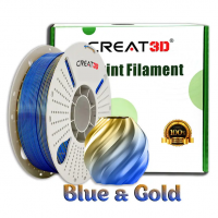 PLA пластик для 3д принтера CREAT3D, 1.75 мм, 2 цвета (Silk Blue-Gold), 1 кг.