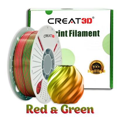 PLA пластик для 3д принтера CREAT3D, 1.75 мм, 2 кольора (Silk Red-Green), 1 кг. PLA пластик для 3д принтера CREAT3D, 1.75 мм, 2 кольора (Silk Red-Green), 1 кг.