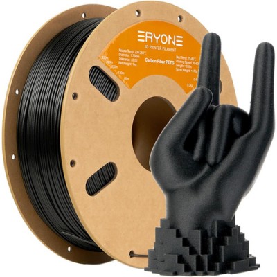 PETG Carbon пластик для 3д принтера ERYONE, 1.75 мм, Black, 1 кг.