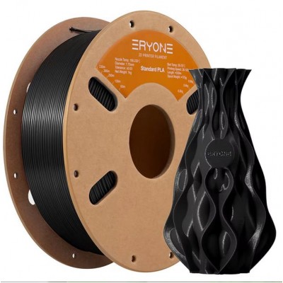PLA пластик для 3д принтера ERYONE Standard, 1.75 мм, Black, 1 кг.