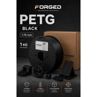 PETG пластик для 3д принтера FORGED инженерный, 1.75мм, Black, 1 кг.