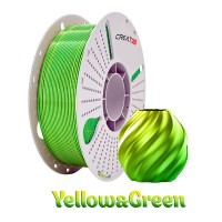 PLA пластик для 3д принтера CREAT3D, 1.75 мм, 2 цвета (Silk Green-Yellow), 1 кг.