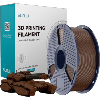 PLA пластик для 3д принтера SUNLU, 1.75 мм, Coffee Brown, 1 кг.